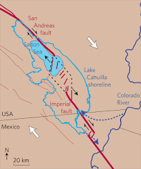 Simplifed geologic map showing the southern San Andreas Fault system. 